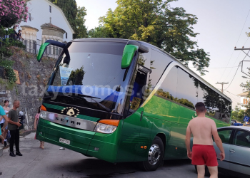 Στις δύο ρόδες… λεωφορείο του ΚΤΕΛ…. Από θαύμα δεν υπήρξε τραυματισμός!