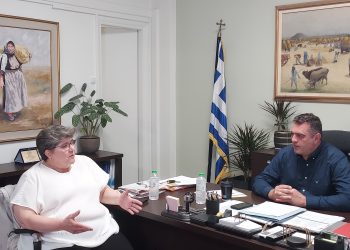 Συνάντηση  Τέλιου με την υποψήφια Ευρωβουλευτή του ΠΑΣΟΚ  Σούλα Βακουφτσή