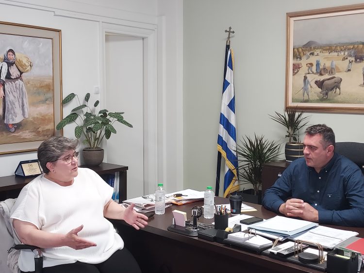 Συνάντηση  Τέλιου με την υποψήφια Ευρωβουλευτή του ΠΑΣΟΚ  Σούλα Βακουφτσή