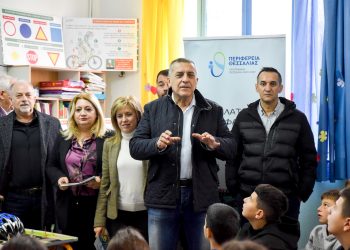 O Κουρέτας στο 7ο Δημοτικό Σχολείο Τρικάλων στο πλαίσιο του προγράμματος «Ποδηλατώντας ΑΣΦΑΛΩΣ με το ΕΣΠΑ»