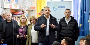 O Κουρέτας στο 7ο Δημοτικό Σχολείο Τρικάλων στο πλαίσιο του προγράμματος «Ποδηλατώντας ΑΣΦΑΛΩΣ με το ΕΣΠΑ»